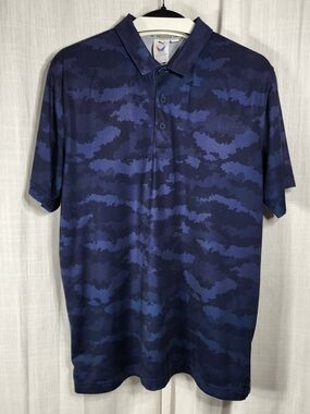 Men's Navy Camo Polo Shirt